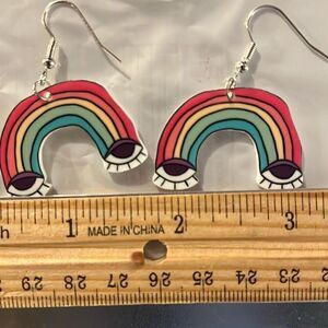 Rainbow Eye Earrings - Cute and Quirky!